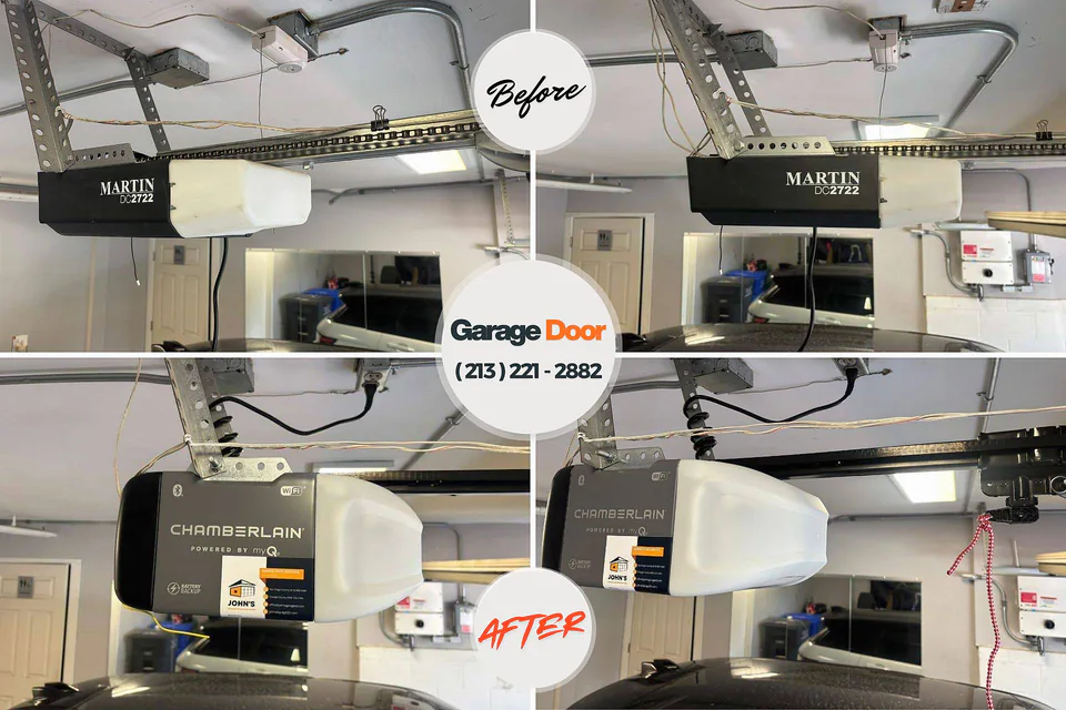 Before and after: garage door repair Thiells, NY